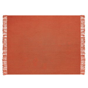 Coperta rossa in cotone e con frange fatta a mano 125 x 150 cm soggiorno camera da letto divano