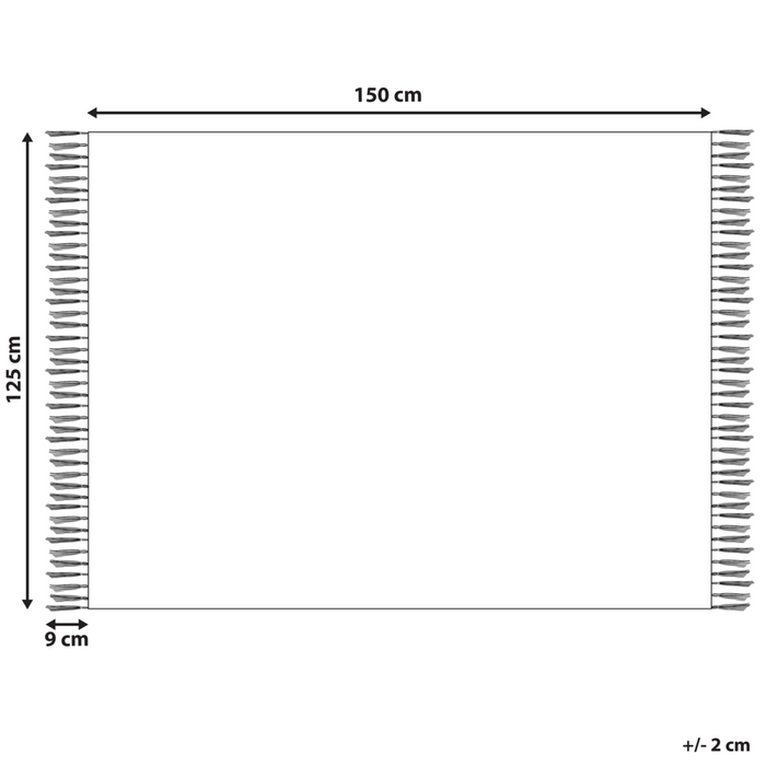 Coperta con frange fatta a mano 125 x 150 cm multicolore plaid copriletto camera da letto soggiorno