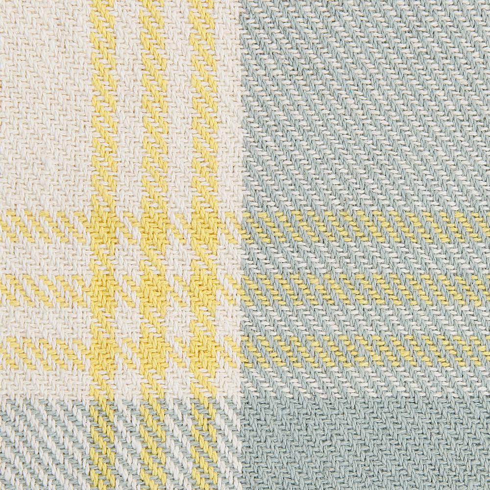 Coperta a quadri verdi e gialli in cotone con frange fatta a mano 125 x 150 cm soggiorno camera da letto divano plaid copriletto