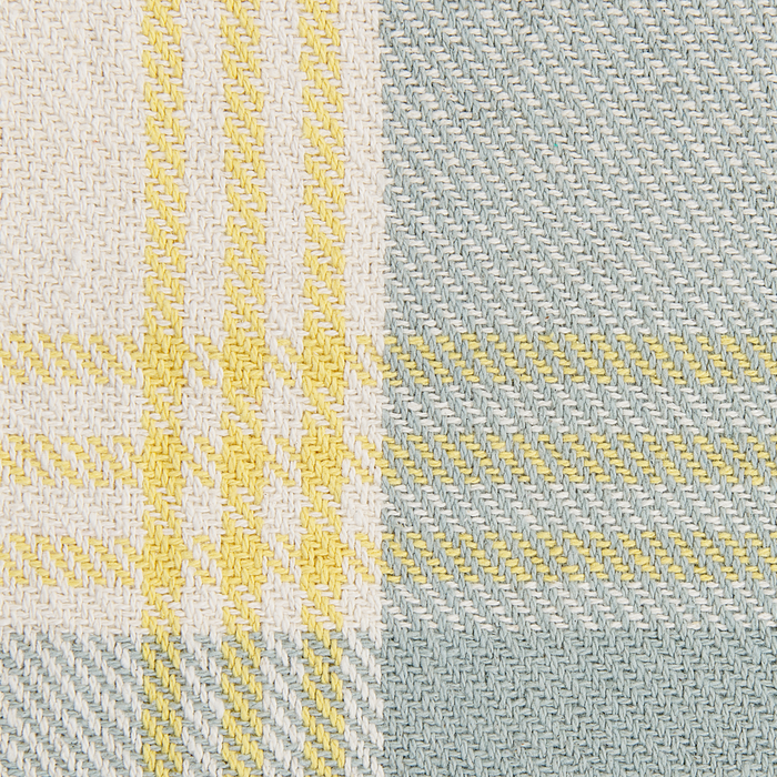 Coperta a quadri verdi e gialli in cotone con frange fatta a mano 125 x 150 cm soggiorno camera da letto divano plaid copriletto