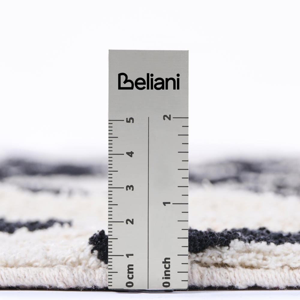 Tappeto geometrico cotone trapuntato con nappe 160 x 230 cm beige e nero soggiorno camera da letto