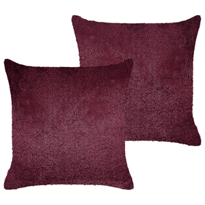 Set di 2 cuscini decorativi bordeaux poliestere 45 x 45 cm stile boho con imbottitura