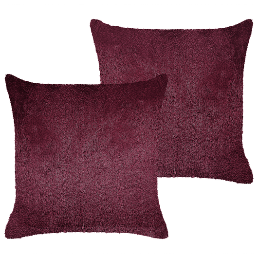 Set di 2 cuscini decorativi bordeaux poliestere 45 x 45 cm stile boho con imbottitura