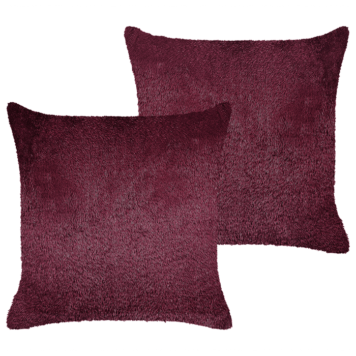 Set di 2 cuscini decorativi bordeaux poliestere 45 x 45 cm stile boho con imbottitura
