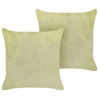 Set di 2 cuscini decorativi in poliestere verde 45 x 45 cm in stile boho con imbottitura