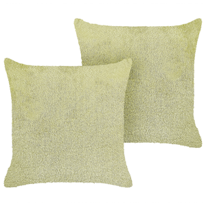 Set di 2 cuscini decorativi in poliestere verde 45 x 45 cm in stile boho con imbottitura