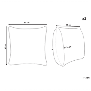 Set di 2 cuscini decorativi in poliestere verde 45 x 45 cm in stile boho con imbottitura
