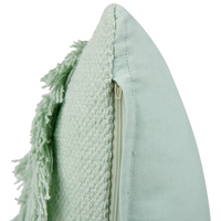 Cuscino decorativo in cotone verde chiaro 45 x 45 cm con frange stile boho con imbottitura