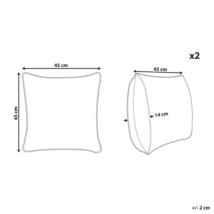 Set di 2 cuscini decorativi in cotone nero e grigio 45 x 45 cm con nappe in stile boho con imbottitura