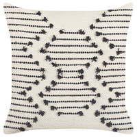 Set di 2 cuscini decorativi in cotone beige 45 x 45 cm motivo geometrico stile boho con imbottitura