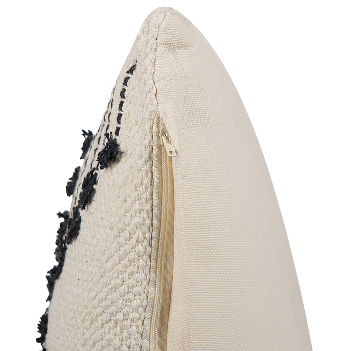 Set di 2 cuscini decorativi in cotone beige 45 x 45 cm motivo geometrico stile boho con imbottitura