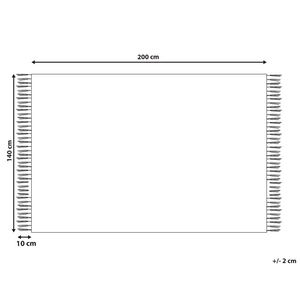 Tappeto beige e nero in cotone 140 x 200 cm rettangolare con frange motivo viso motivo astratto stile boho moderno per soggiorno camera da letto