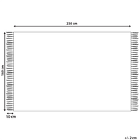 Tappeto in cotone beige e nero motivo azteco 160 x 230 cm camera da letto soggiorno