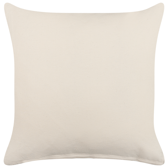 Set di 2 cuscini decorativi in cotone beige e nero 45 x 45 cm federa boho motivo geometrico