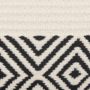 Set di 2 cuscini decorativi in cotone beige e nero 45 x 45 cm federa boho motivo geometrico