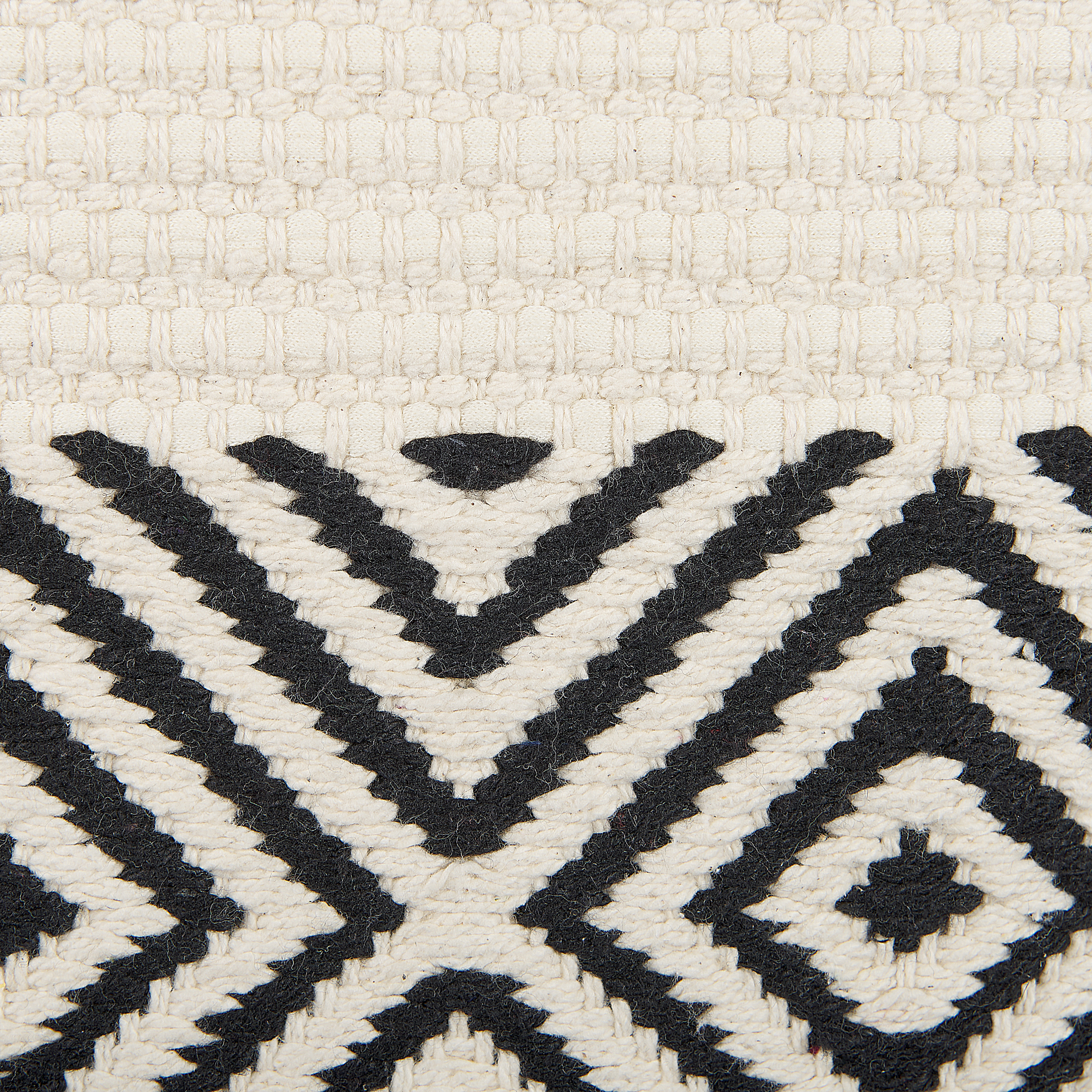 Set di 2 cuscini decorativi in cotone beige e nero 45 x 45 cm federa boho motivo geometrico