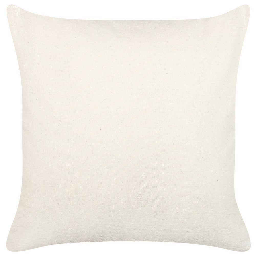 Set di 2 cuscini decorativi in cotone bianco e blu 45 x 45 cm tinta unita con nappine federa boho