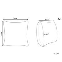 Set di 2 cuscini decorativi in cotone bianco e blu 45 x 45 cm tinta unita con nappine federa boho