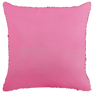 Cuscino decorativo in cotone rosa 45 x 45 cm tinta unita motivo geometrico trapuntato federa boho