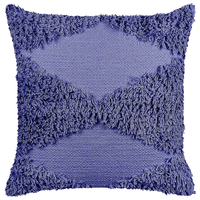 Cuscino decorativo in cotone viola 45 x 45 cm tinta unita motivo geometrico trapuntato federa boho