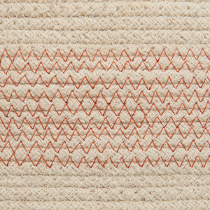 Set di 2 cestini beige chiaro con tessuto di cotone a righe rosa con coperchio boho accessori per la conservazione