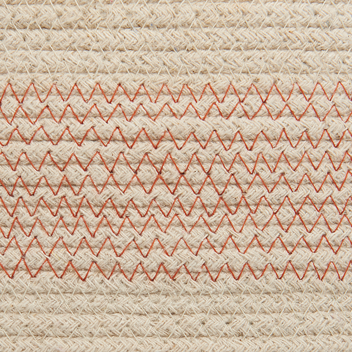 Set di 2 cestini beige chiaro con tessuto di cotone a righe rosa con coperchio boho accessori per la conservazione