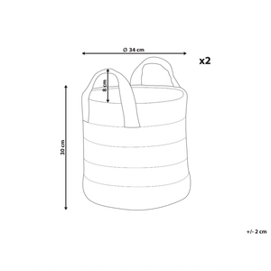 Set di 2 cestini in iuta beige e nero con motivo a strisce Accessori per la conservazione Boho