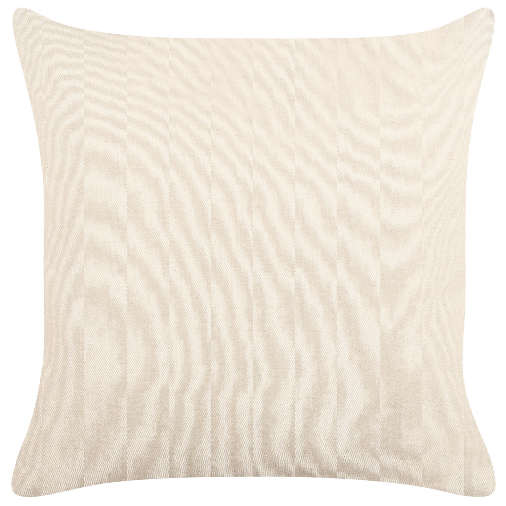 Set di due cuscini decorativi in cotone nero e beige con toppe 45 x 45 cm con imbottitura accessori decorativi soggiorno camera da letto