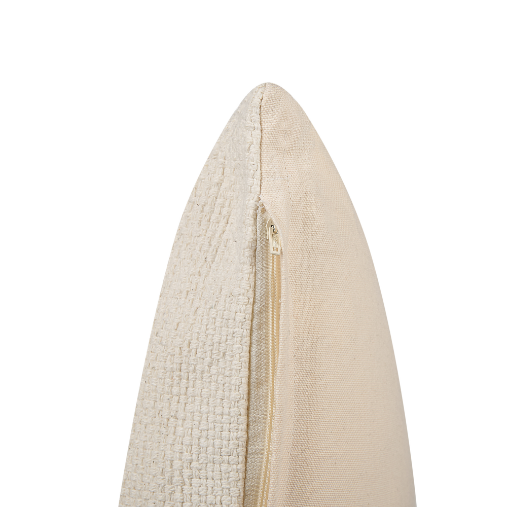 Cuscino decorativo toppe in cotone nero e beige 45 x 45 cm con imbottitura accessori decorativi soggiorno camera da letto