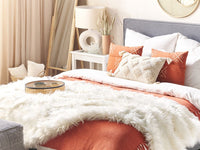 Coperta morbida in tessuto sintetico bianco 150 x 200 cm camera da letto salotto soggiorno