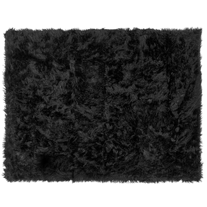 Coperta morbida in tessuto sintetico nero 150 x 200 cm camera da letto salotto soggiorno