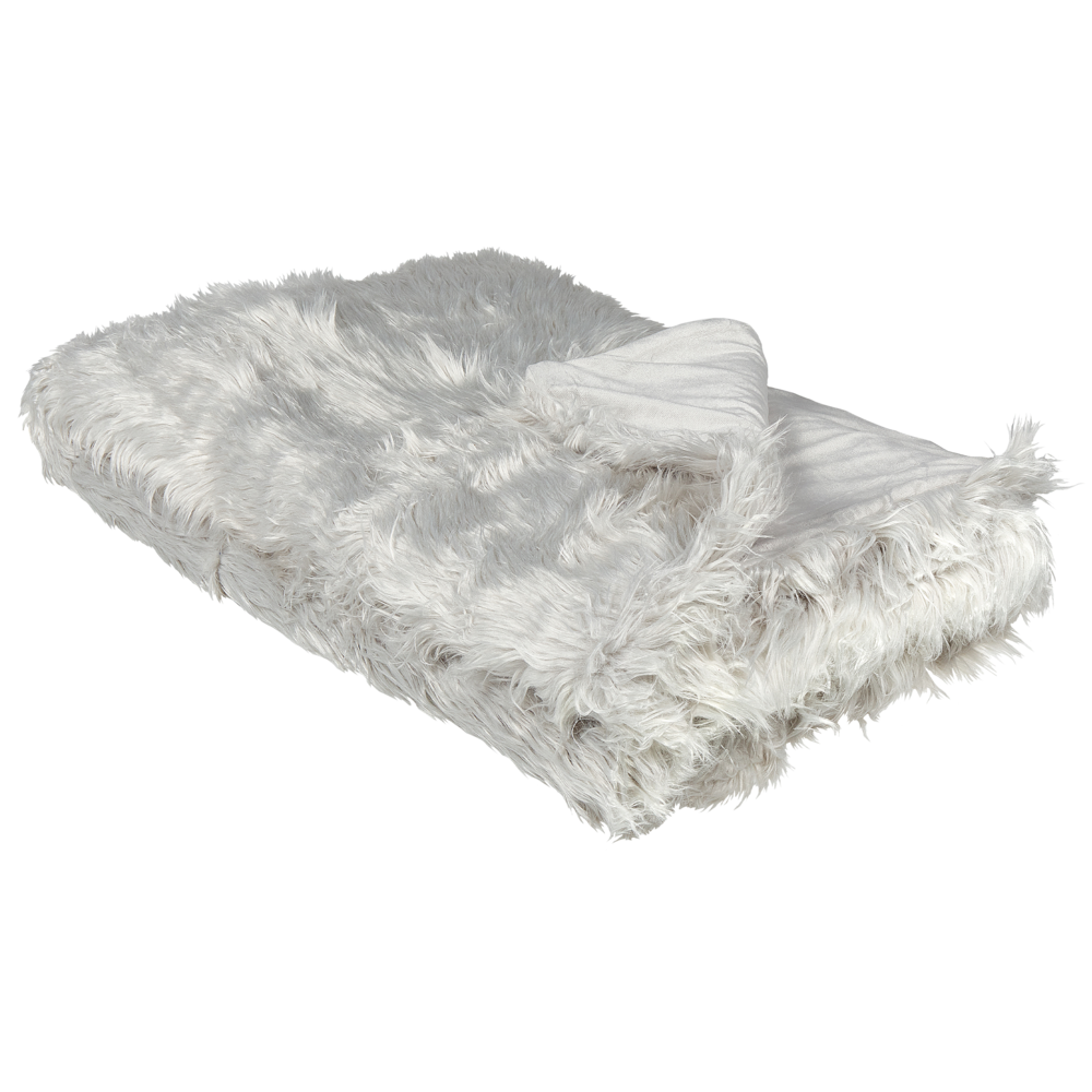 Coperta in morbida pelliccia sintetica grigia 150 x 200 cm camera da letto salotto soggiorno