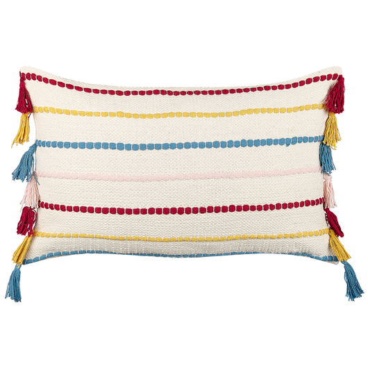 Cuscino decorativo multicolore 40 x 60 cm a righe con imbottitura accessori decorativi