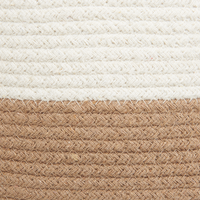 Set di 2 cesti in cotone di colore bianco e beige stile boho interno esterno