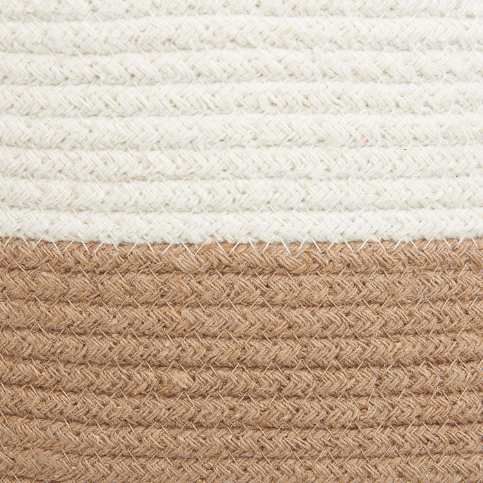 Set di 2 cesti in cotone di colore bianco e beige stile boho interno esterno