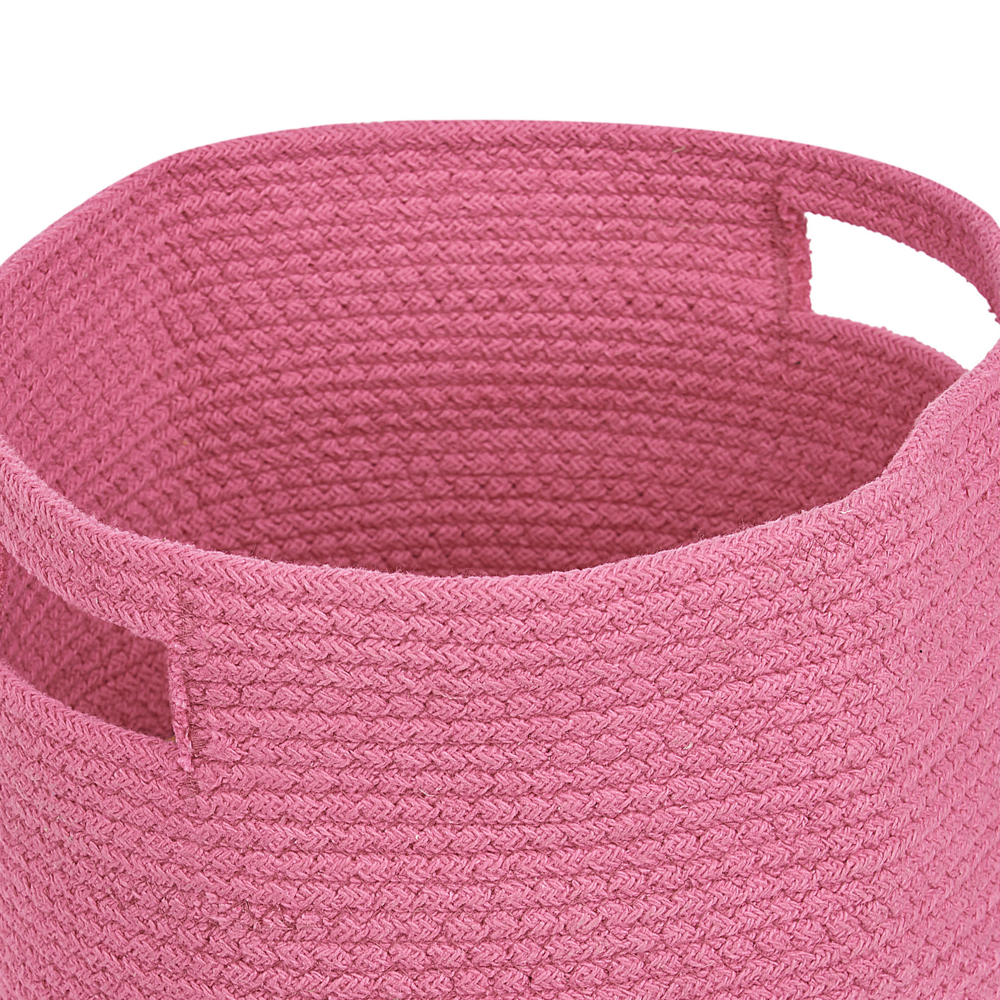 Set di 2 cesti in cotone intrecciato rosa boho interno esterno