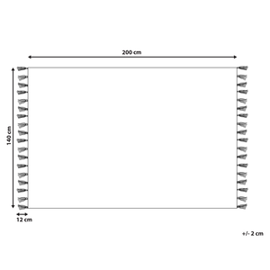 Tappeto cotone trapuntato verde con nappe 140 x 200 cm stile boho soggiorno