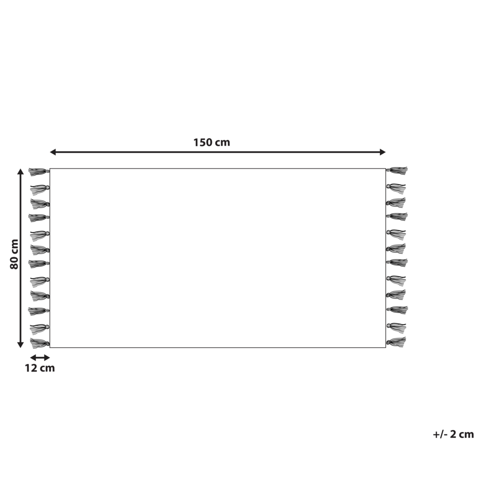 Tappeto cotone trapuntato verde con nappe 80 x 150 cm stile boho soggiorno