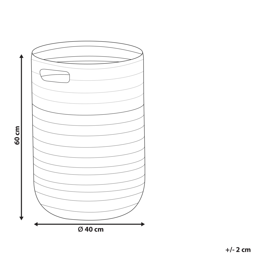 Cesto in cotone intrecciato di colore bianco e beige stile boho esterno interno