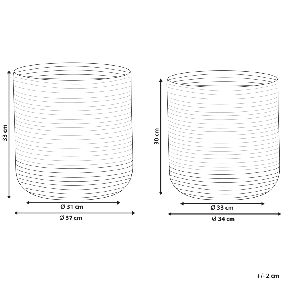 Set di 2 cesti in cotone beige e viola boho interno esterno