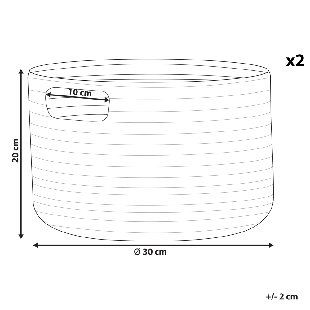 Set di 2 cesti in cotone intrecciato rosa boho interno esterno