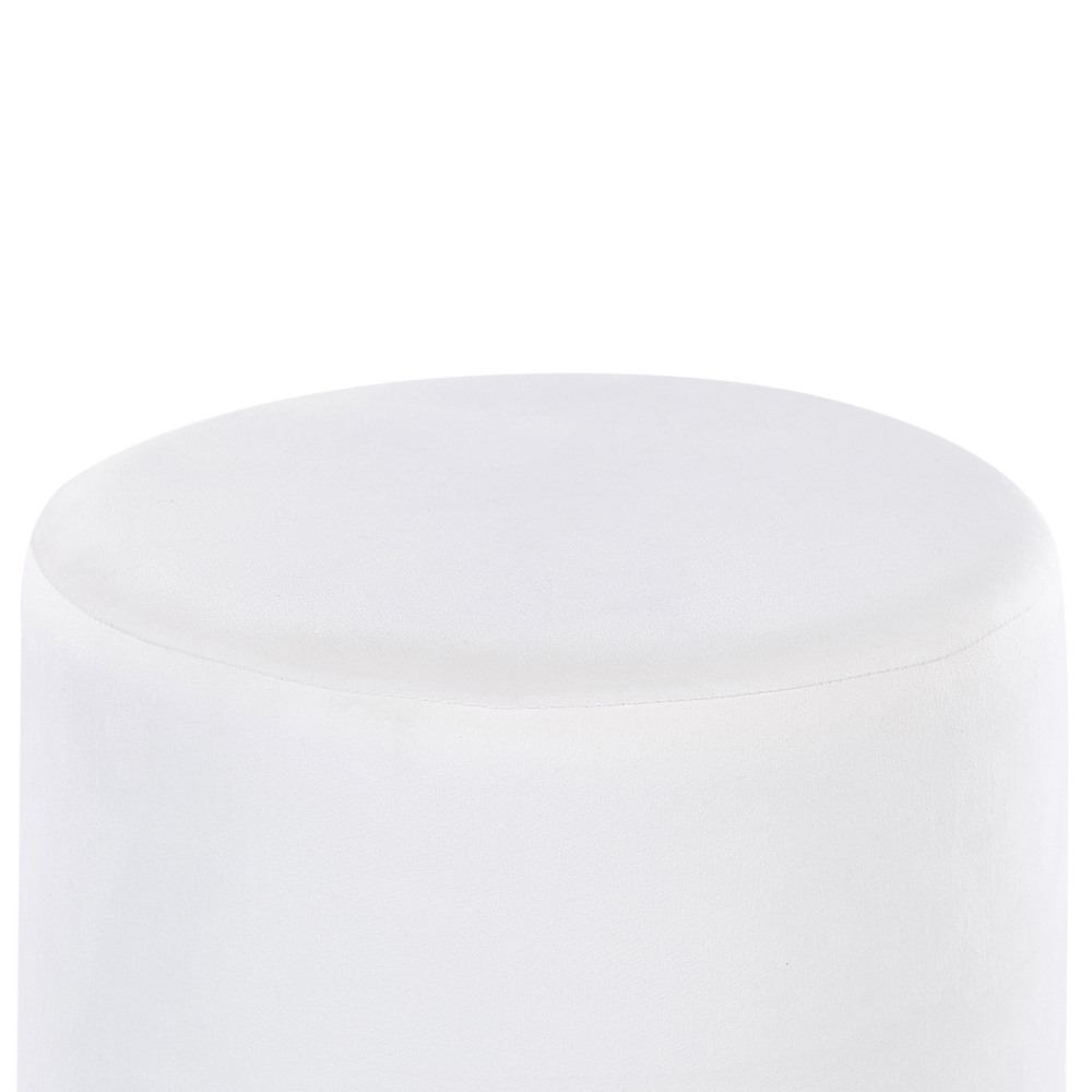 Poggiapiedi rotondo velluto bianco e oro toletta sgabello glam sgabello