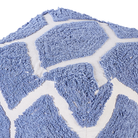 Pouf cotone beige e blu motivo decorativo soggiorno camera da letto boho