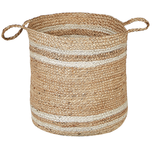 Set di 3 cestini in tessuto di iuta naturale 26/31/35 cm per conservare lo stile rustico boho
