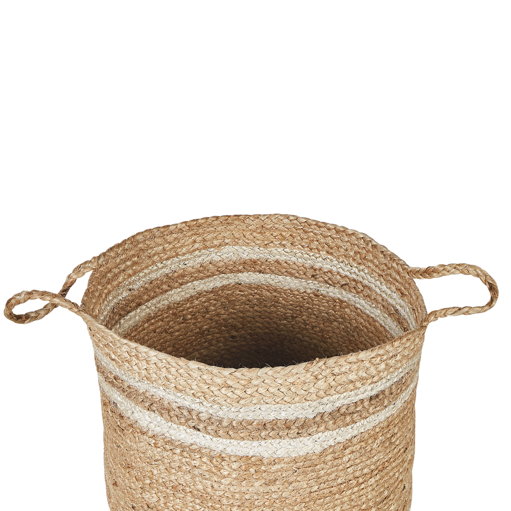 Set di 3 cestini in tessuto di iuta naturale 26/31/35 cm per conservare lo stile rustico boho