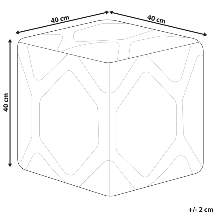 Pouf cotone beige e blu motivo decorativo soggiorno camera da letto boho