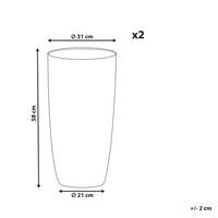 Set di 2 vasi polvere di pietra beige chiaro 31 cm coppia di fioriere accessori decorativi per interni e esterni moderni e minimalisti