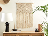Decorazione da parete macramè beige cotone fatta a mano boho arte da parete per soggiorno camera da letto camera dei bambini