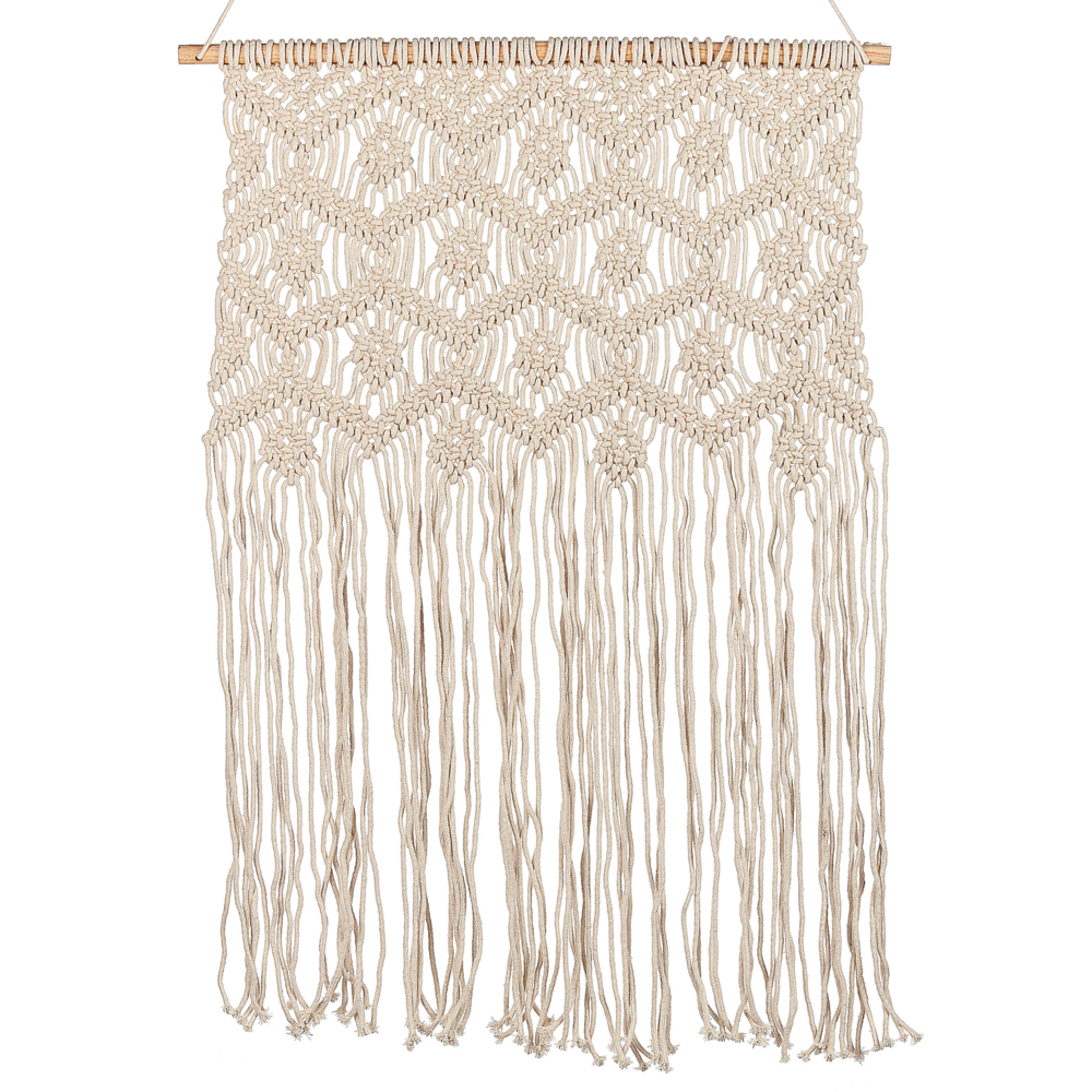 Decorazione da parete macramè beige cotone fatta a mano boho arte da parete per soggiorno camera da letto camera dei bambini
