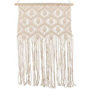 Decorazione da parete macramè beige cotone fatta a mano boho arte da parete per soggiorno camera da letto camera dei bambini